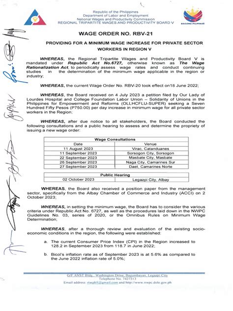 minimum wage bacolod 2024|WAGE ORDER NO. RB1.